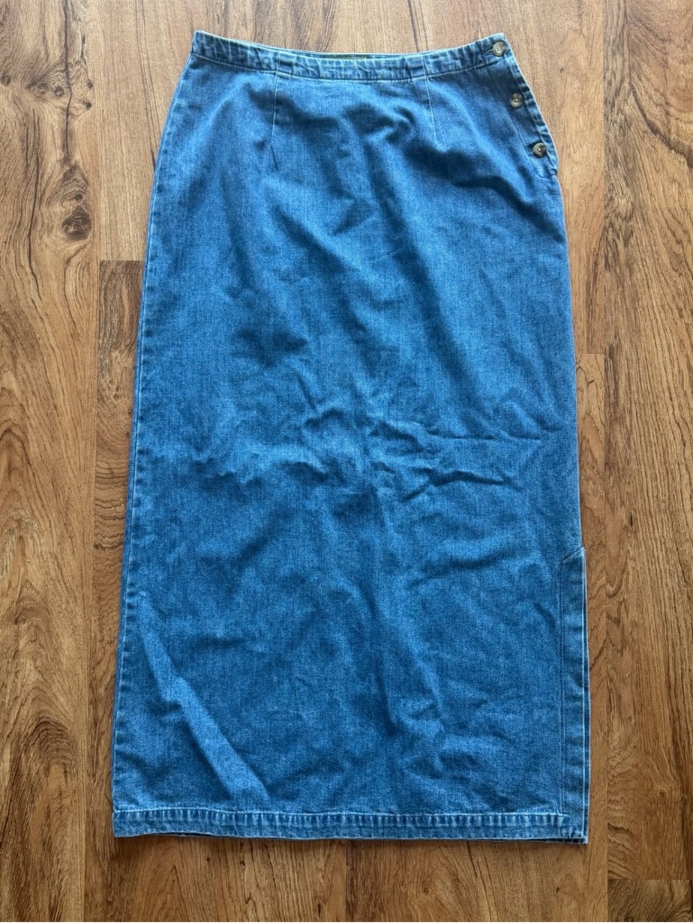 Vintage Eddie Bauer Cottagecore Granola Girl 100% Cotton Denim Maxi Skirt